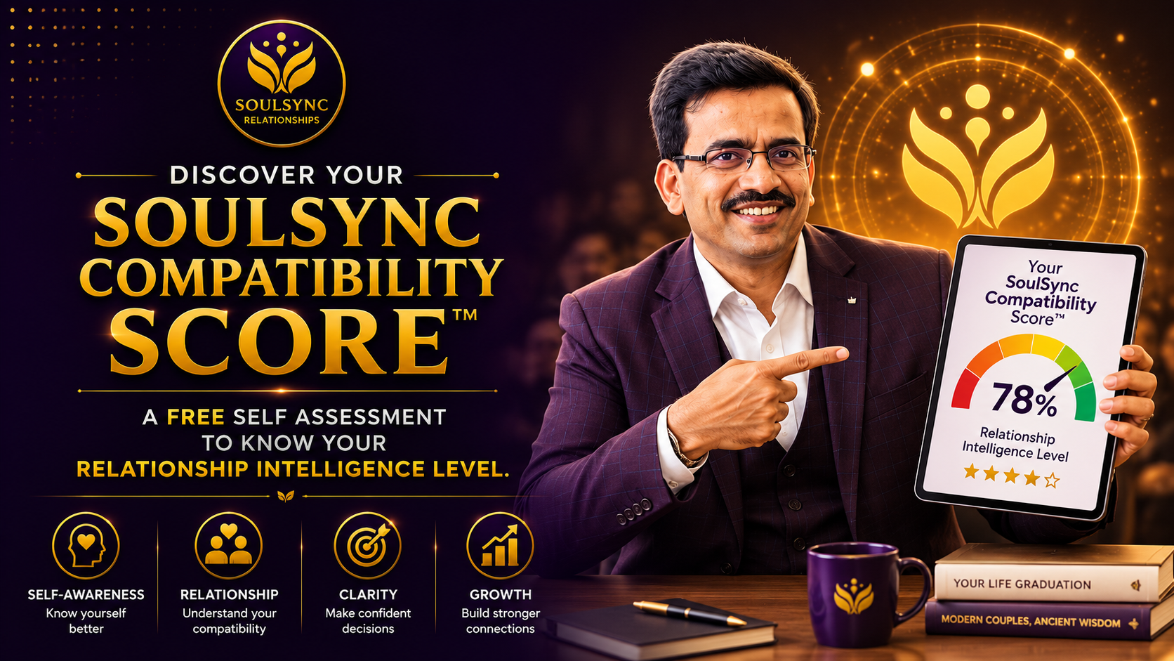 Discover your SoulSync Compatibility Score™ — a free self assessment to know your Relationship Intelligence level